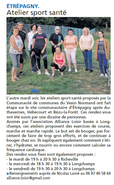 Oct 2020 Atelier sportif à Etrépagny